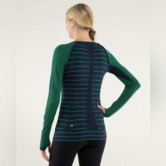 Lululemon Full Tilt Long Sleeve Shirt
Slalom Inkwell Hyper Stripe Green - Picture 2 of 10